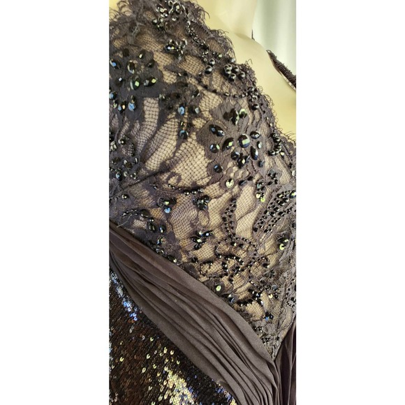 NWOT Mignon Black Lace Embellished Cocktail Formal Gown 12 - Picture 9 of 10